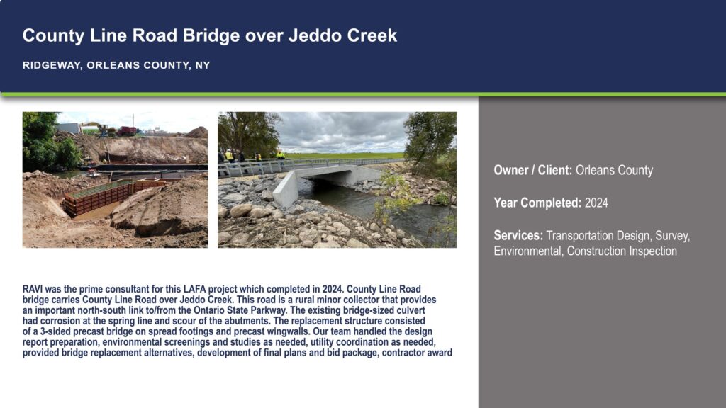 Project – County Line Road Bridge – Ravi Engineering & Land Surveying, P.C.