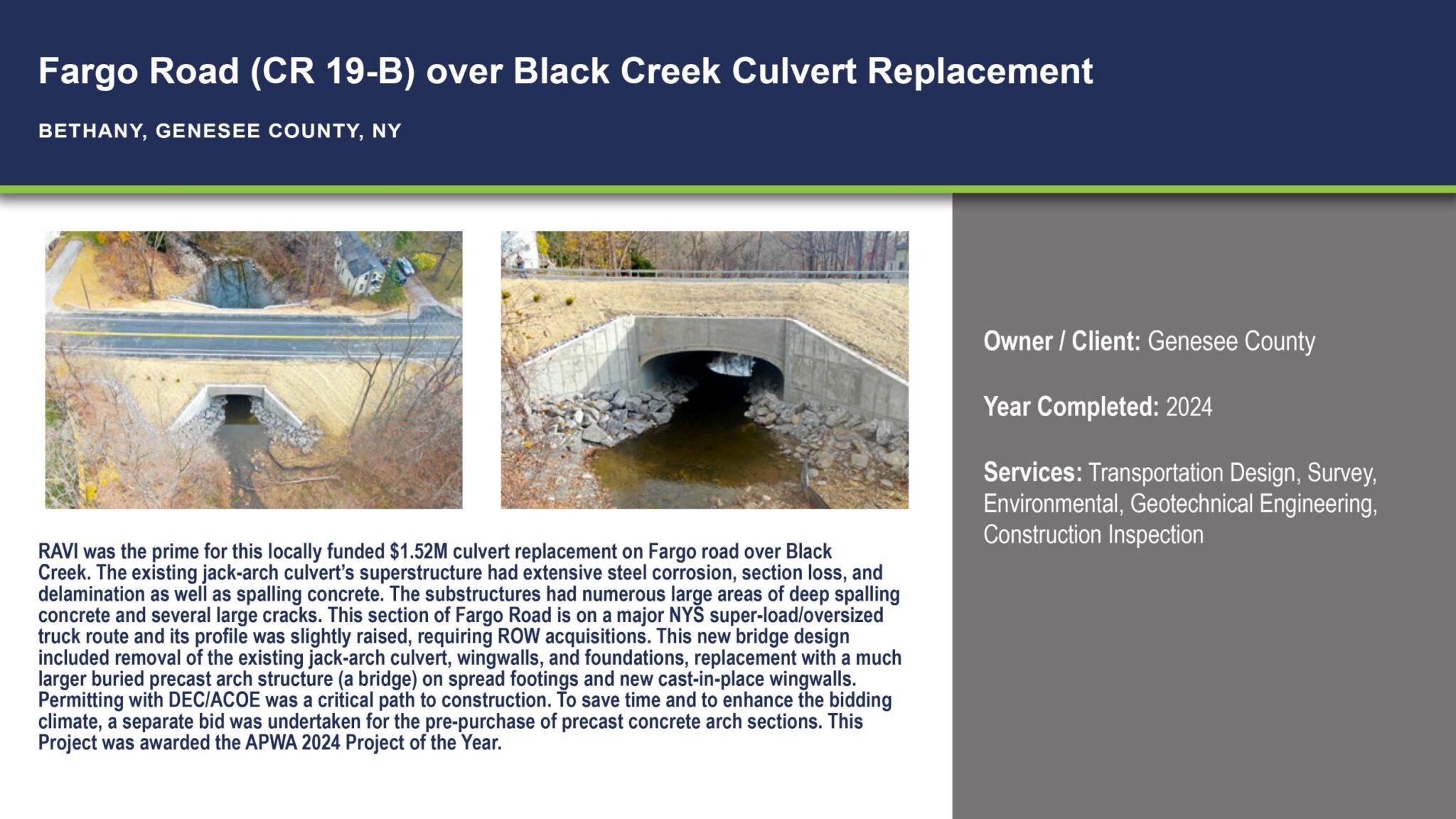 Fargo Road Bridge – Ravi Engineering & Land Surveying, P.C.